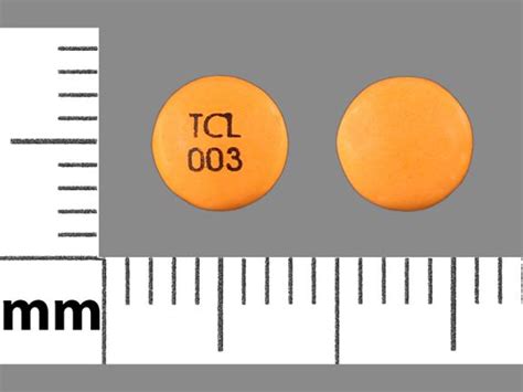 Orange pill with tcl 003 - orange round Pill with imprint tcl 003 tablet, delayed release for treatment of Abdomen, Acute, Appendicitis, Constipation, Diarrhea, Intestinal Obstruction, Rectal Diseases with Adverse Reactions & Drug Interactions supplied by Physicians Total Care, Inc. 